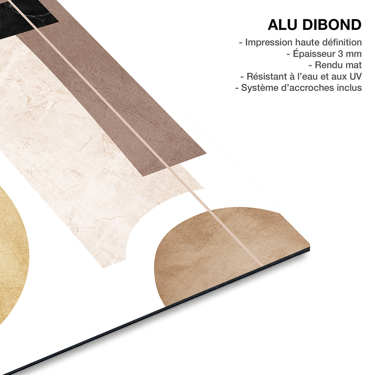 Tableau art geometrique Bauhaus terracotta Tableau alu Dibond