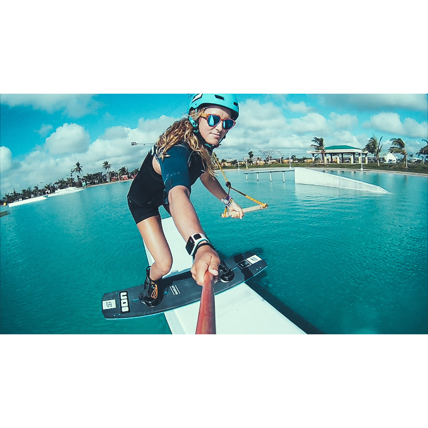 Gafas de sol OCEAN COOL - Marrón madera / Revo azul