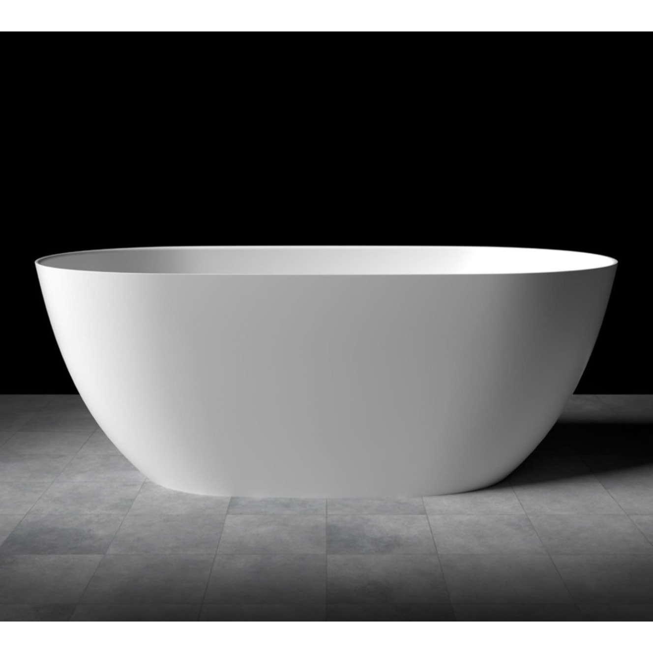 Aulis 160x74 cm Baignoire îlot en marbre Coulé 293L, sans pieds, blanc (SATAU1600)