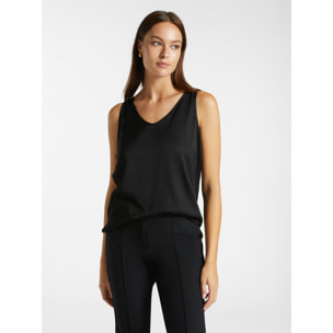 Elena Mirò - Top in raso stretch - Nero