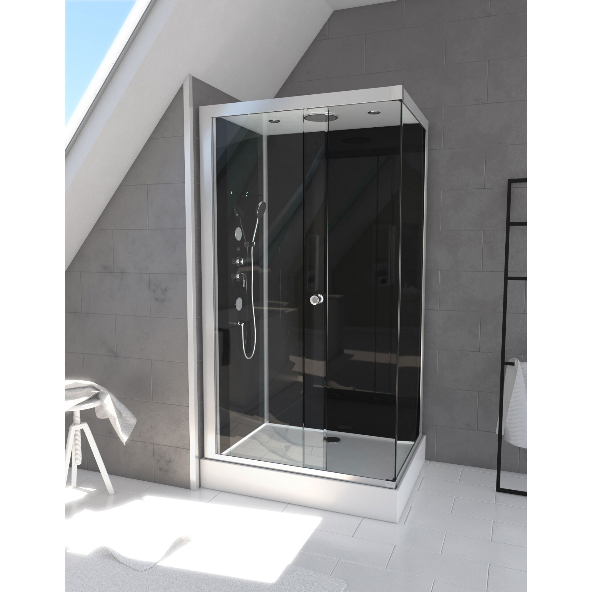 Cabine de douche rectangle 110 x 80 x 215cm - RAVEN