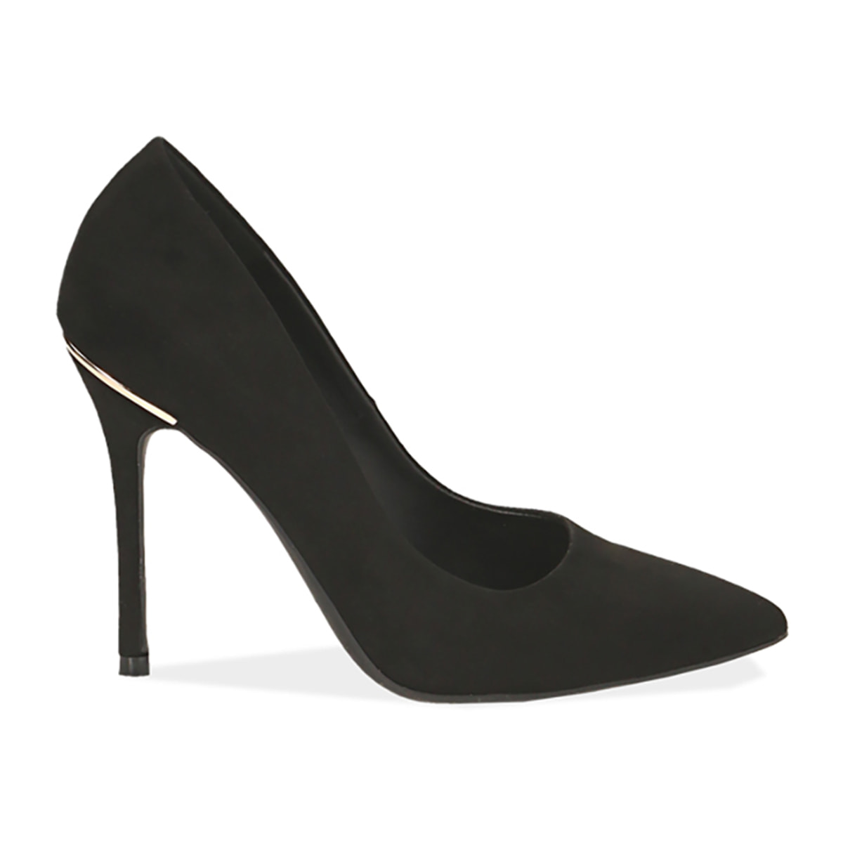 Décolleté nere in microfibra, tacco 11 cm