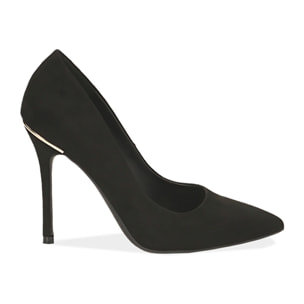 Décolleté nere in microfibra, tacco 11 cm