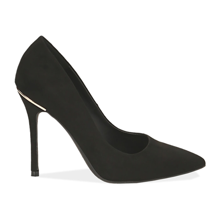 Décolleté nere in microfibra, tacco 11 cm