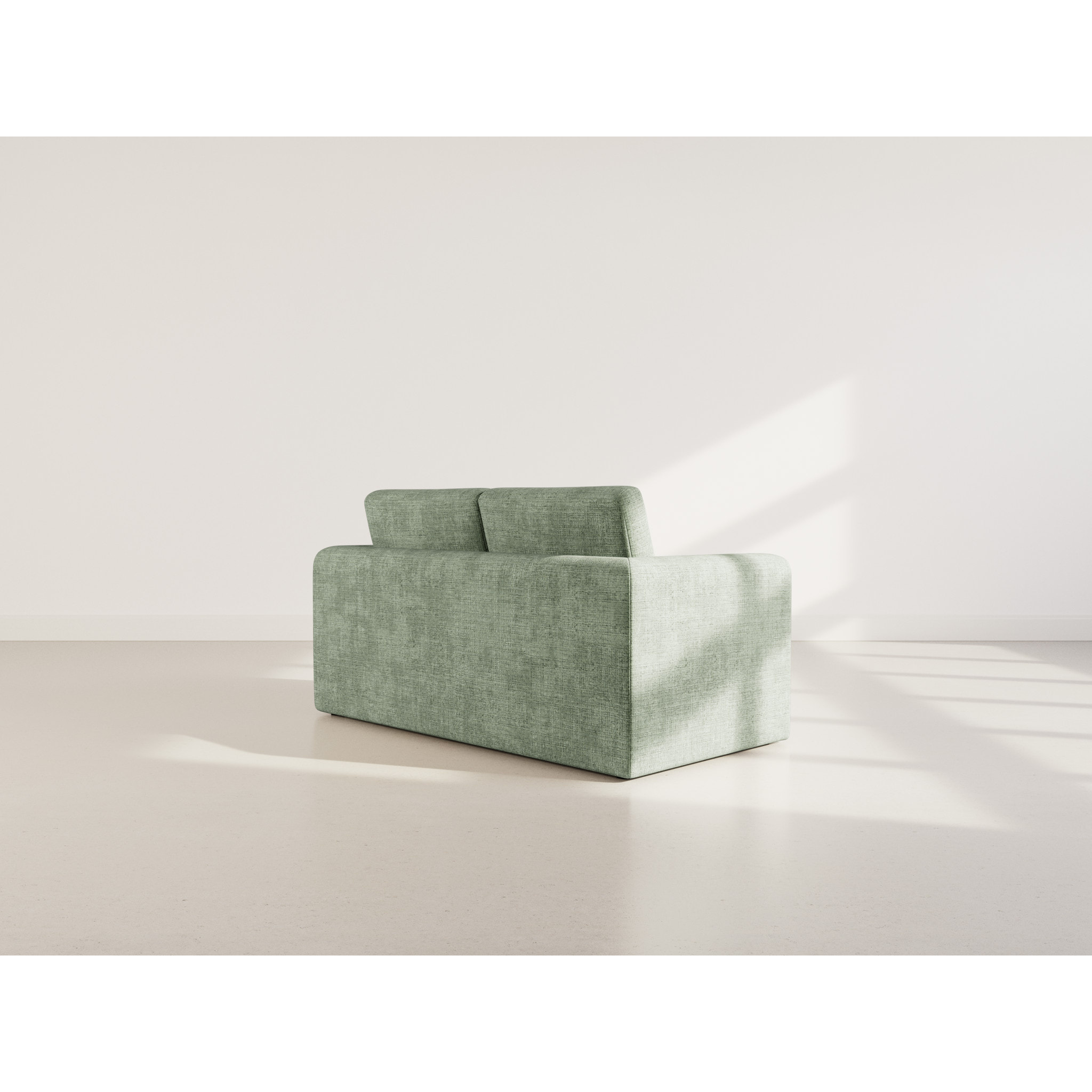 Marilia - Canapé 2 places convertible déplimousse en velours texturé - Vert