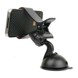 DAM Supporto da Auto a Ventosa con Morsetto Universale 10x7x12 Cm. Colore nero