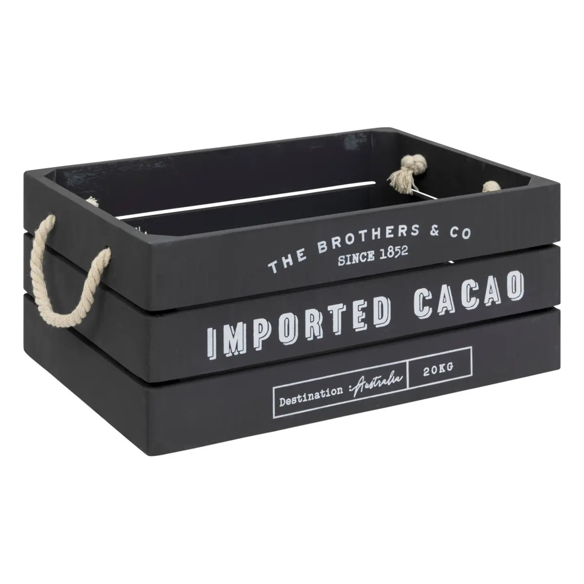 Lot de 3 cagettes bois "Denys" L23/29/35cm gris