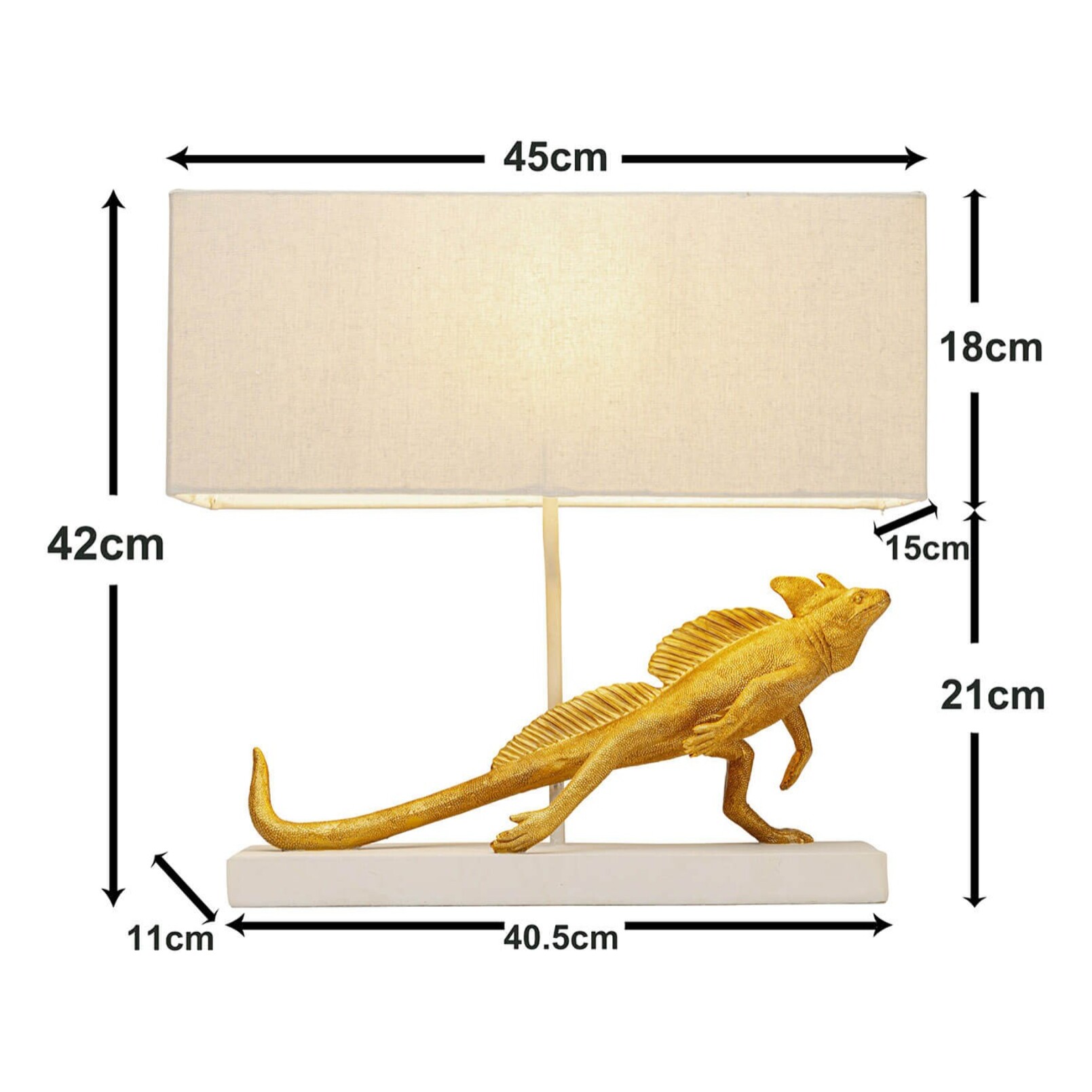 Lampe iguane doré Kare Design