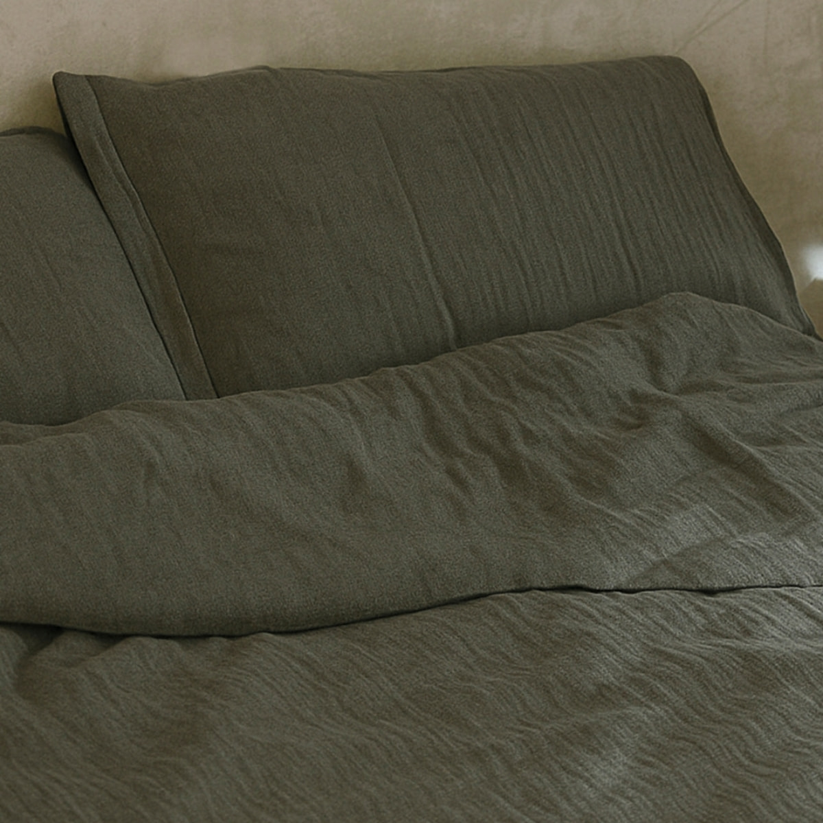 Funda de Almohada - 100% Algodón de Muselina - Verde