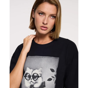 Camiseta Manga Corta Negro - Gatet