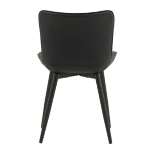 Set di 4 sedie KUDI CHIN in similpelle nero e gambe in metallo nero