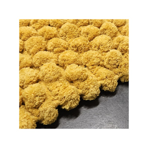 Tapis de salle de bain rectangulaire 40 x 60 cm avec pompons - 6 coloris - POP