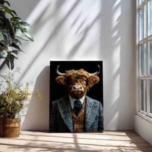 Tableau animaux habillés Highlander wild suits Toile imprimée