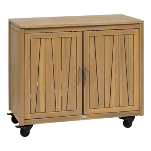 Module de cuisine d'été Lodgia 2 portes 50x100cm bois d'acacia