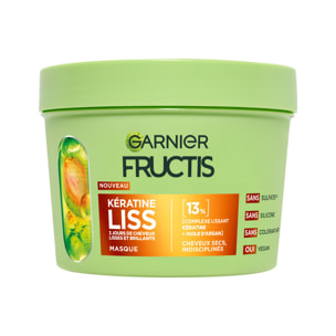 Garnier Fructis Kératine Liss Masque enrichie en kératine végétale et huile d'argan 370ml