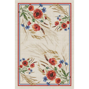 Tovaglia floreale antimacchia e lavabile 100% polylino PAPAVERI