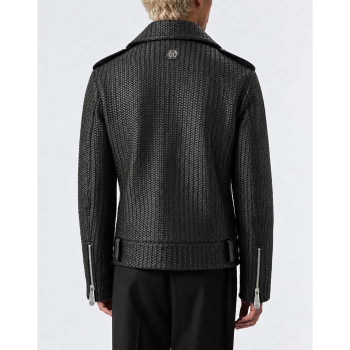 PHILIPP PLEIN Chaqueta biker de cuero