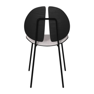 Chaise en tissu gris et bois noir - Coccinelle