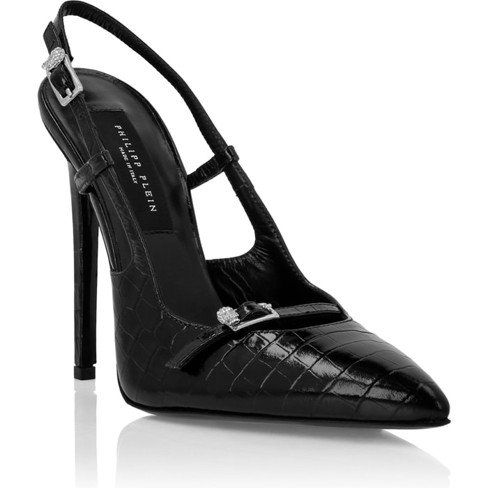 PHILIPP PLEIN Scarpe slingback SKULL
