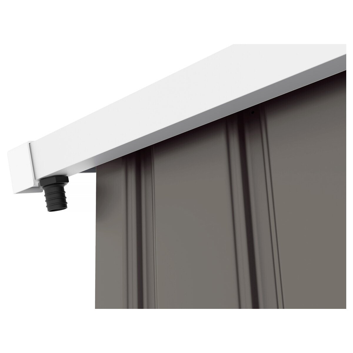 Abri jardin métal "Dallas"- 4.07 m² avec gouttière - Taupe