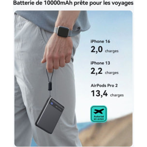 Batterie externe INIU 10000 mAh MagPro slim noir