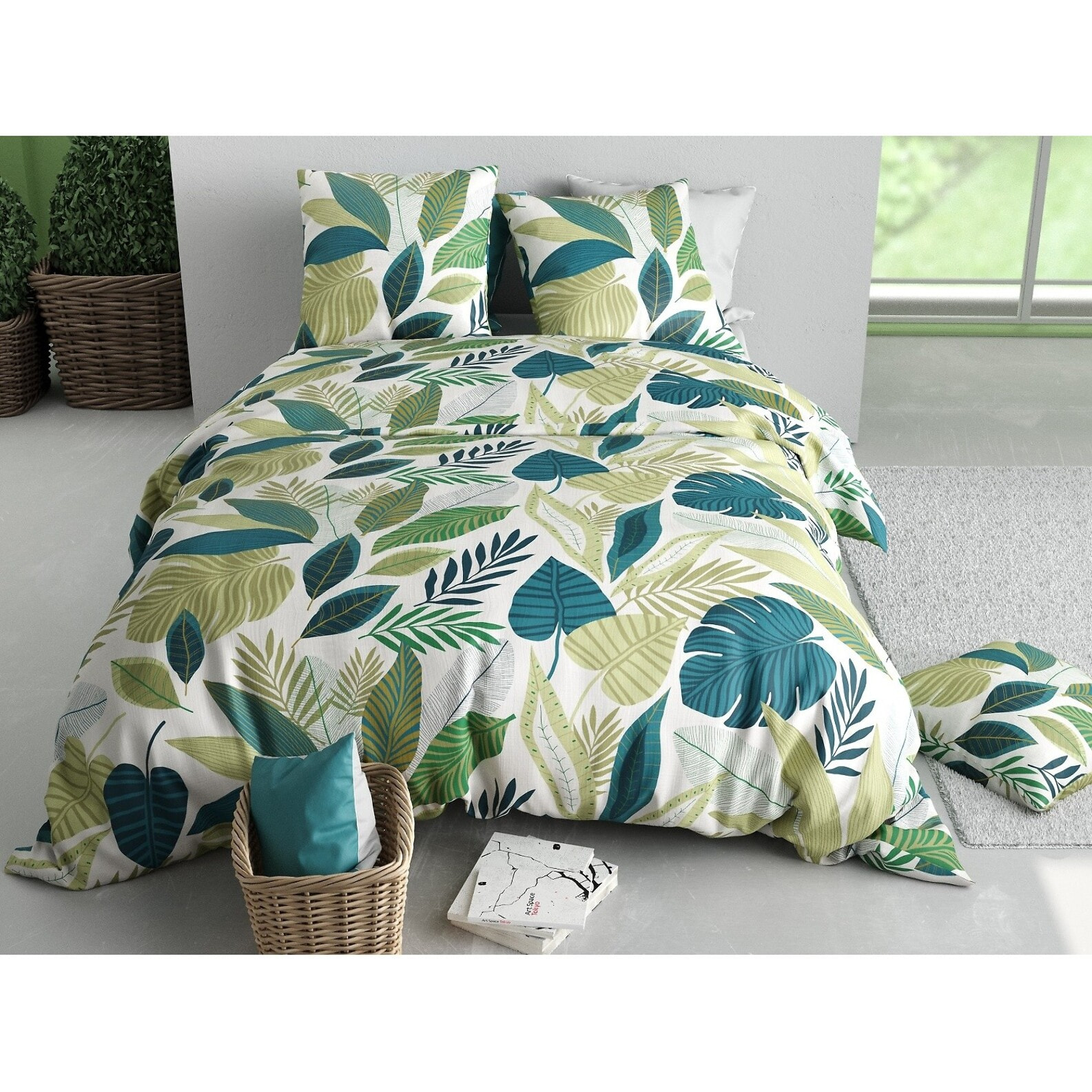 Parure housse de couette imprimée + 2 taies Tropicalia