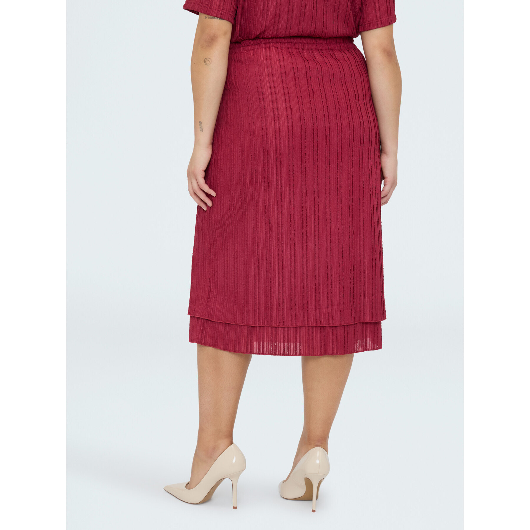 Fiorella Rubino - Falda de punto acanalado - Burgundy