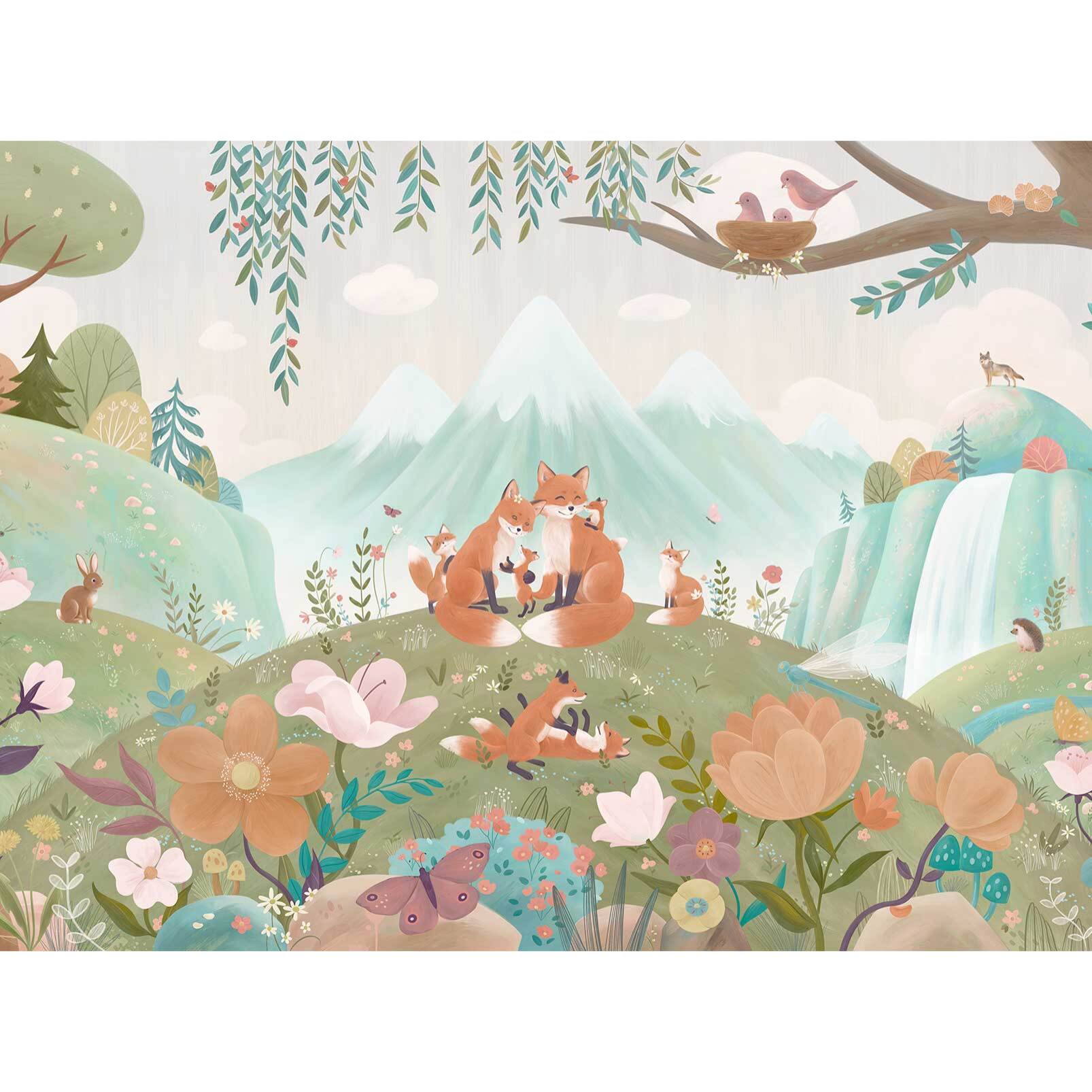 Papier peint renard chambre enfant Intissé