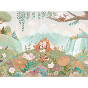 Papier peint renard chambre enfant Intissé