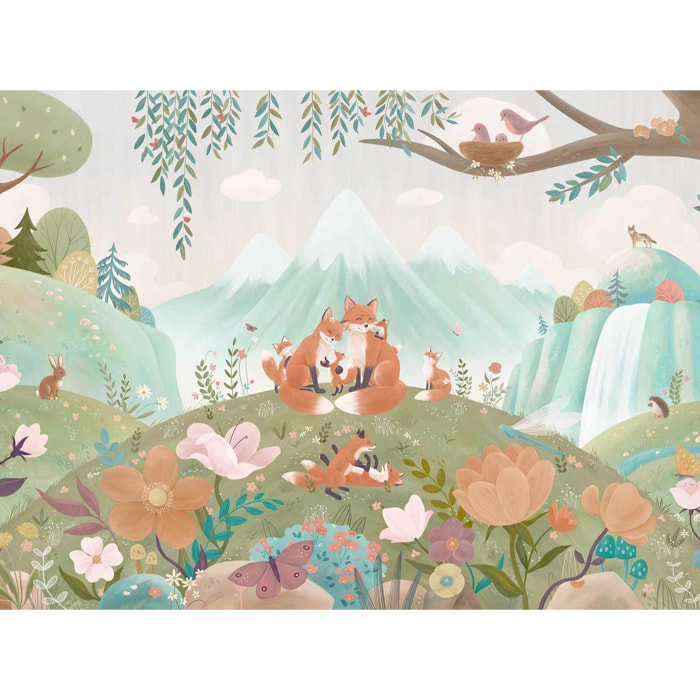 Papier peint renard chambre enfant Intissé