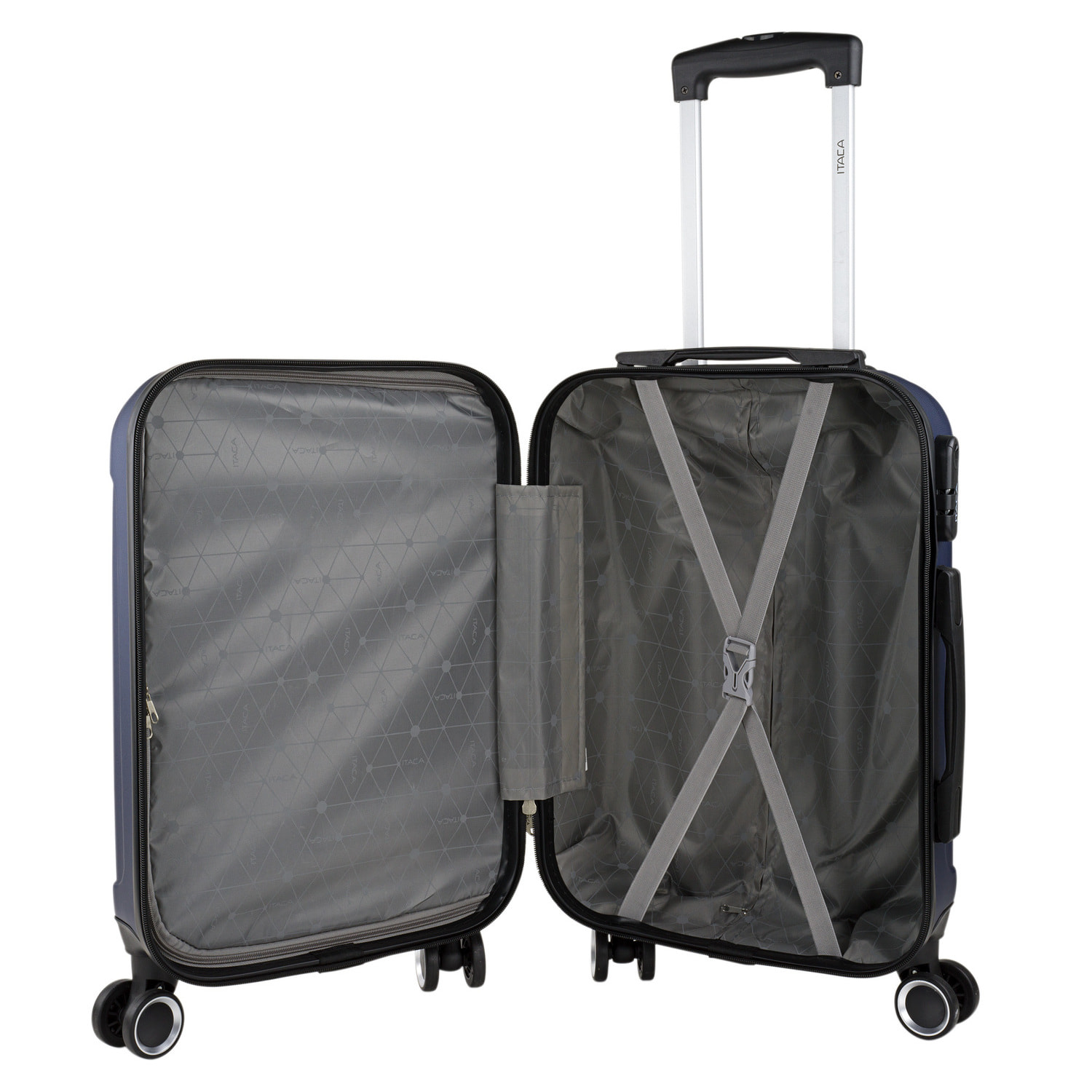 Juego De Trolley Cabina Y Neceser Itaca Havel Marino