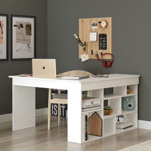 Bureau d'angle 120x130cm avec rangements blanc BRUGUES