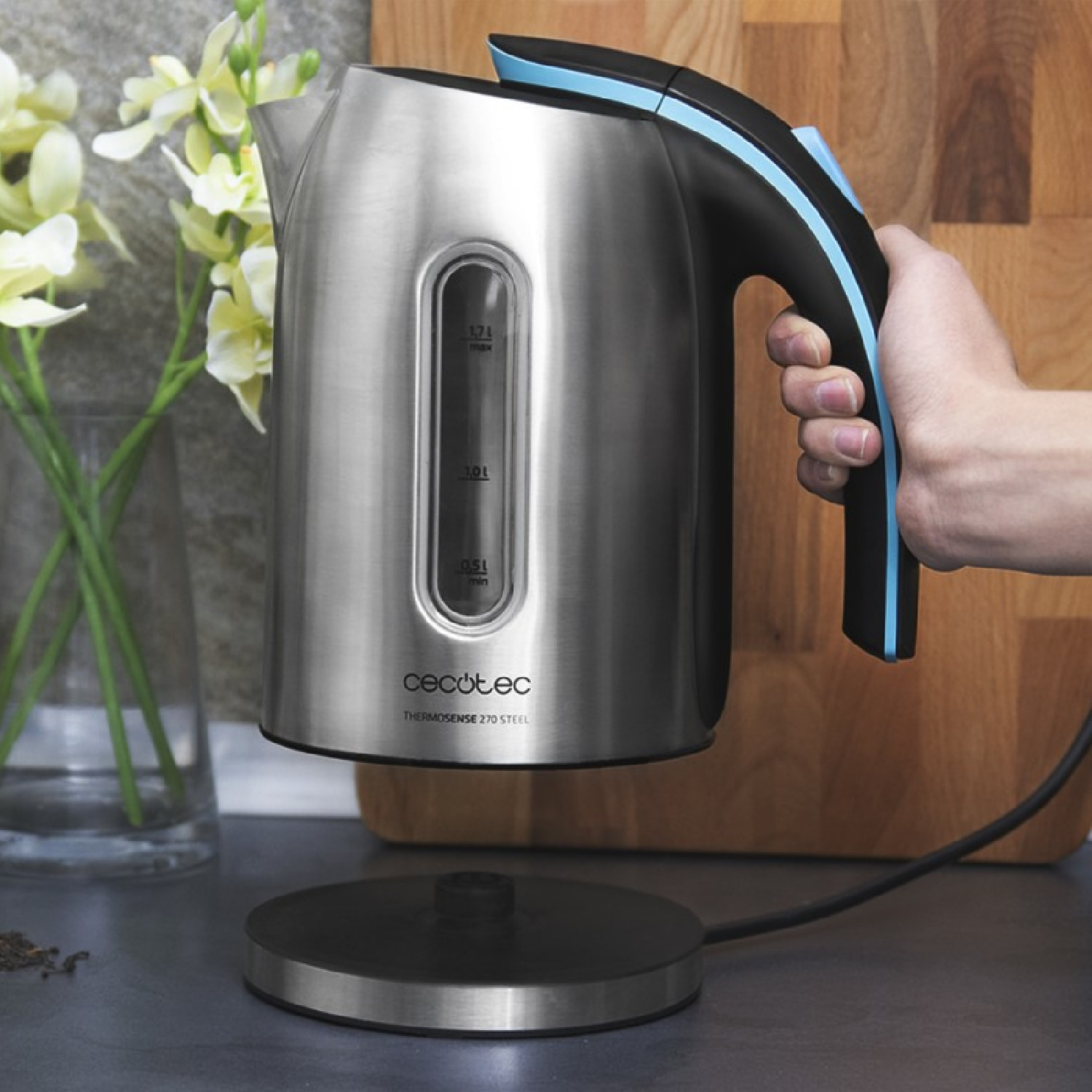 Cecotec Bouilloire ThermoSense 270 Steel