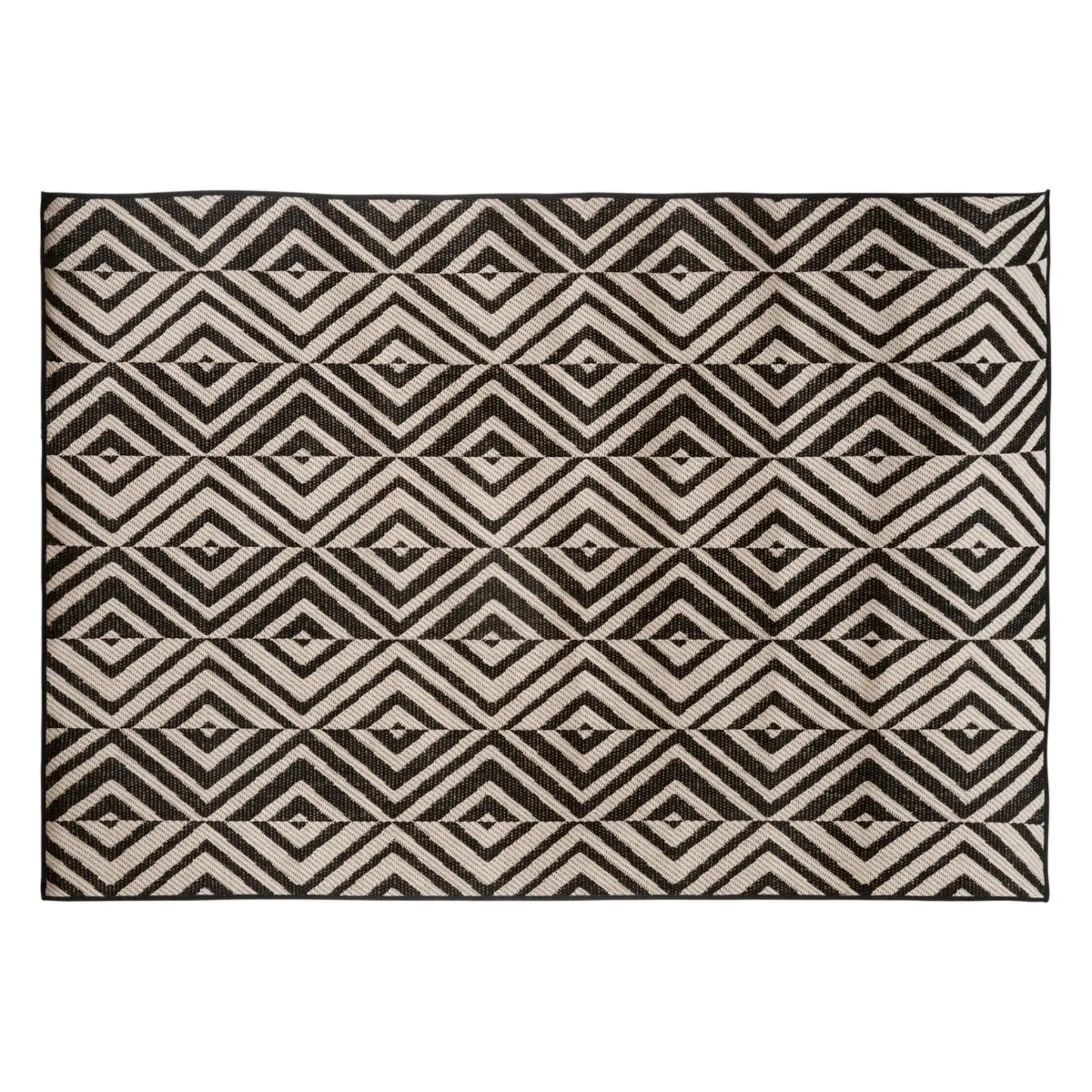 Tapis extérieur et intérieur - noir et blanc - 150x230 cm