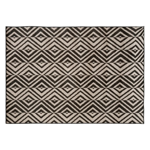 Tapis extérieur et intérieur - noir et blanc - 150x230 cm