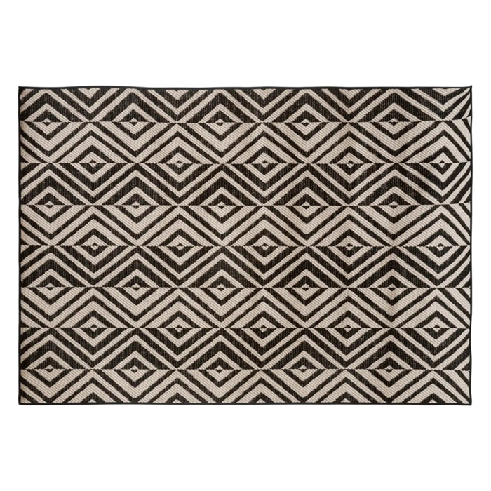 Tapis extérieur et intérieur - noir et blanc - 150x230 cm