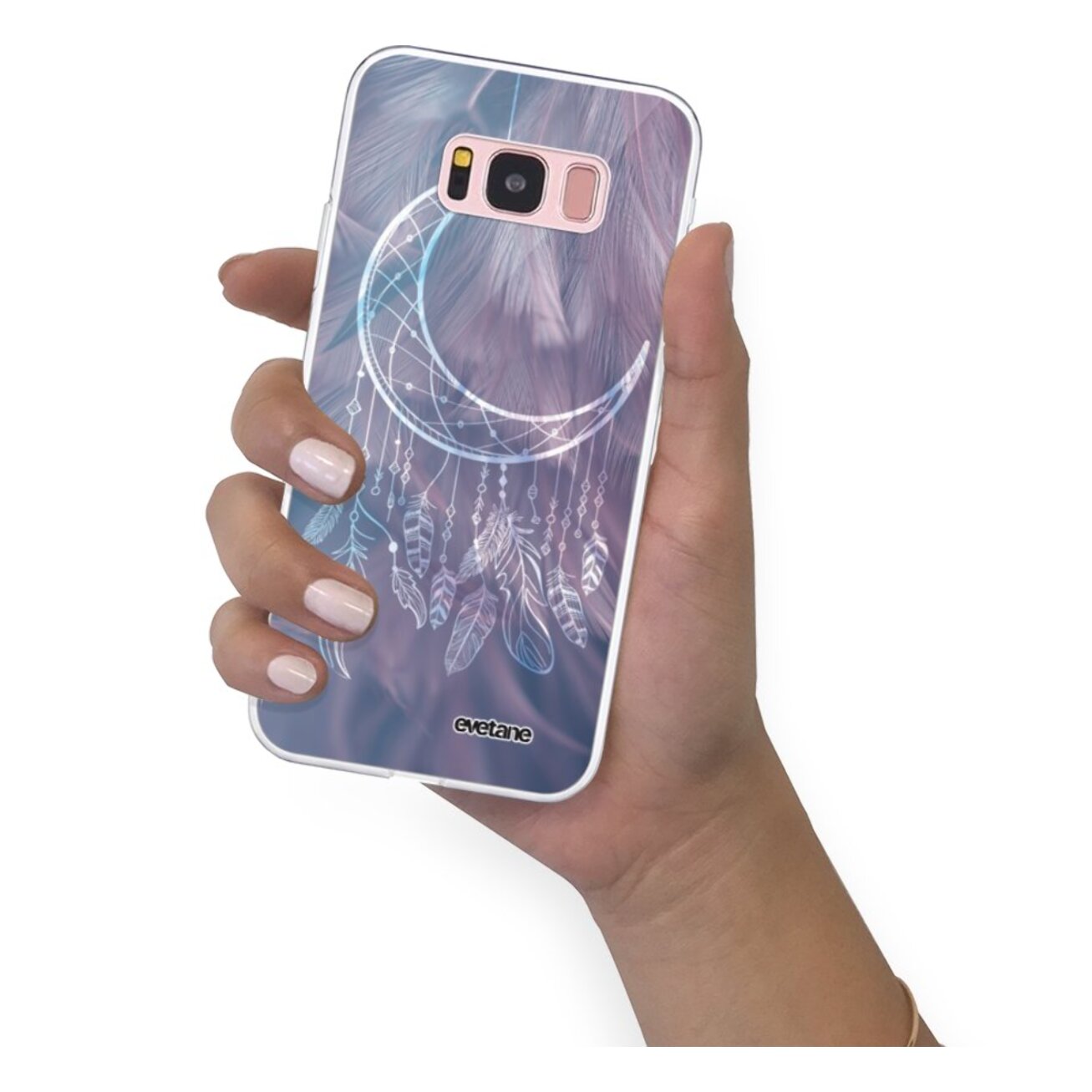 Coque Samsung Galaxy S8 360 intégrale transparente Lune Attrape Rêve Tendance Evetane.