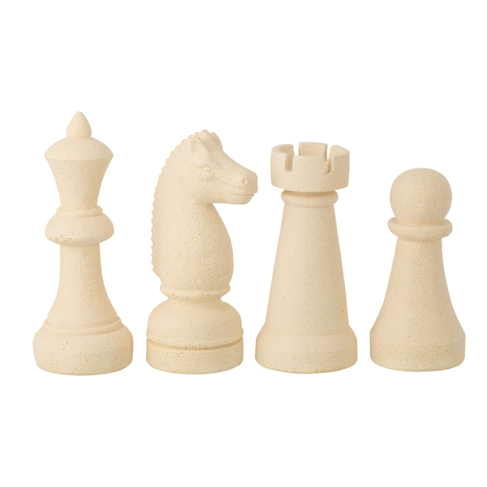J-Line Pièce D'échecs - polyrésine - beige - large - 4 pièces