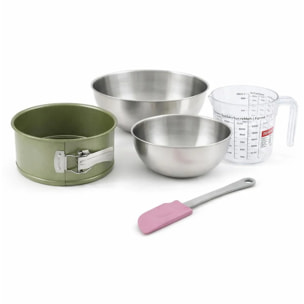 Set de 5 ustensiles de pâtisserie moule à gâteaux bols spatule et verre doseur Zenker Green Vision