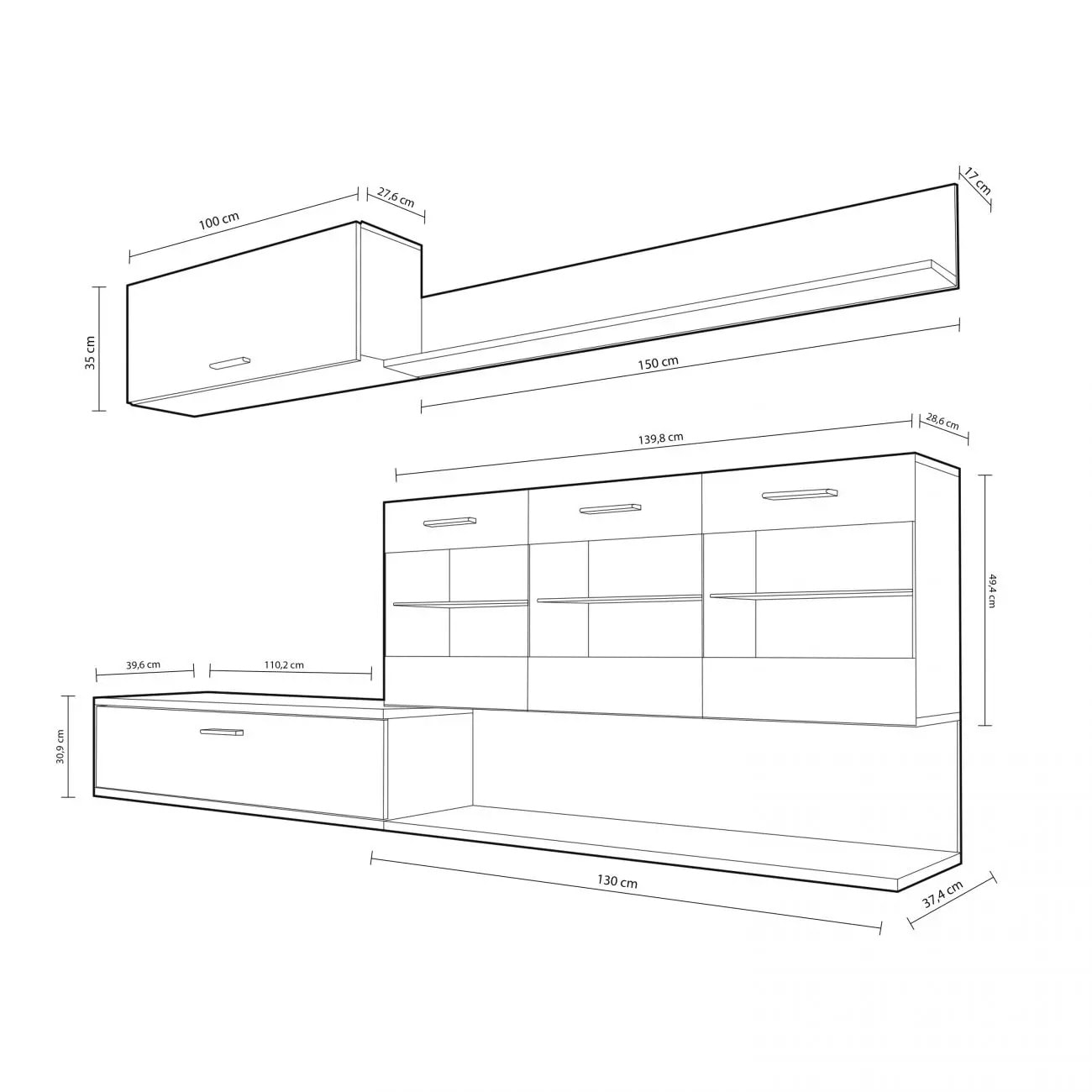 Salón Zafiro Andersen Pino - Gris