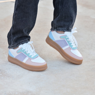 Sneakers in simil pelle multicolore
