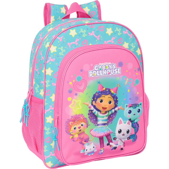 Mochila junior adapt.carro gabbys dollhouse "confetti"