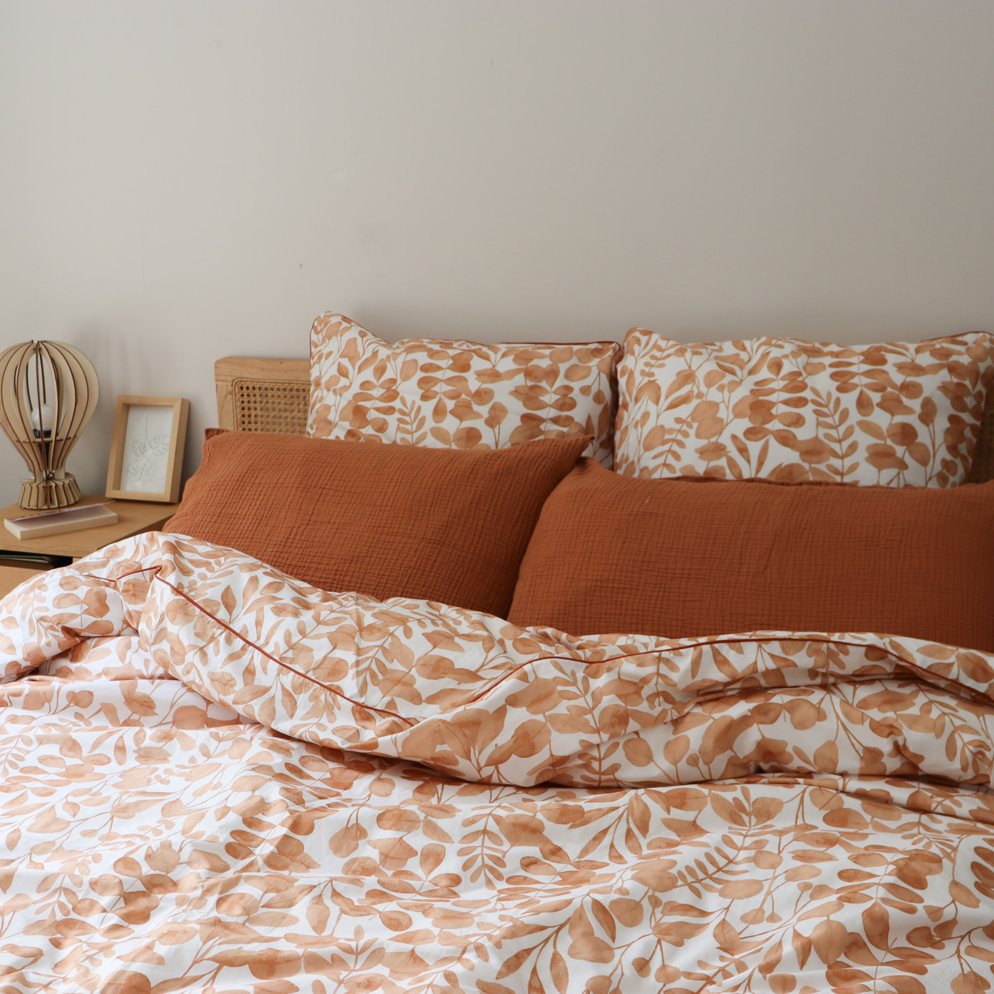 Housse de couette en percale de coton lavé, HERBIER