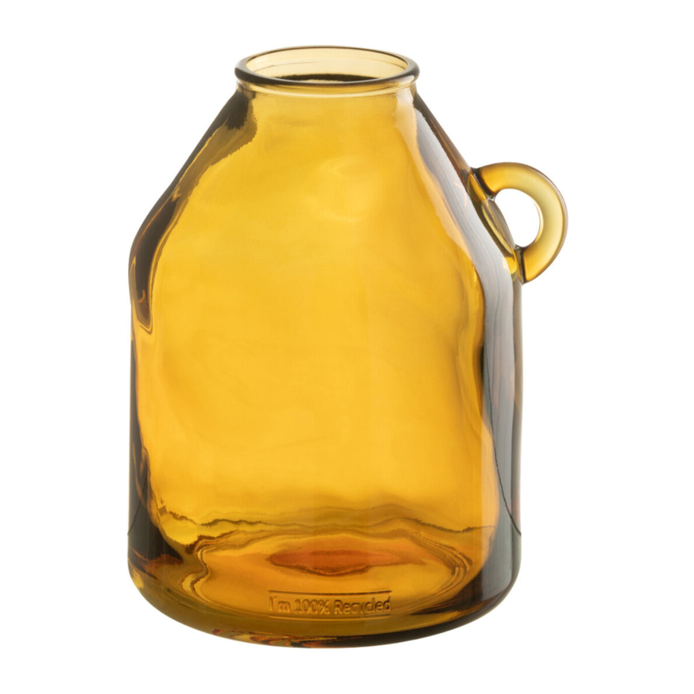 J-Line vase Anse Cylindre - verre - ocre - small -  Ø 18 cm