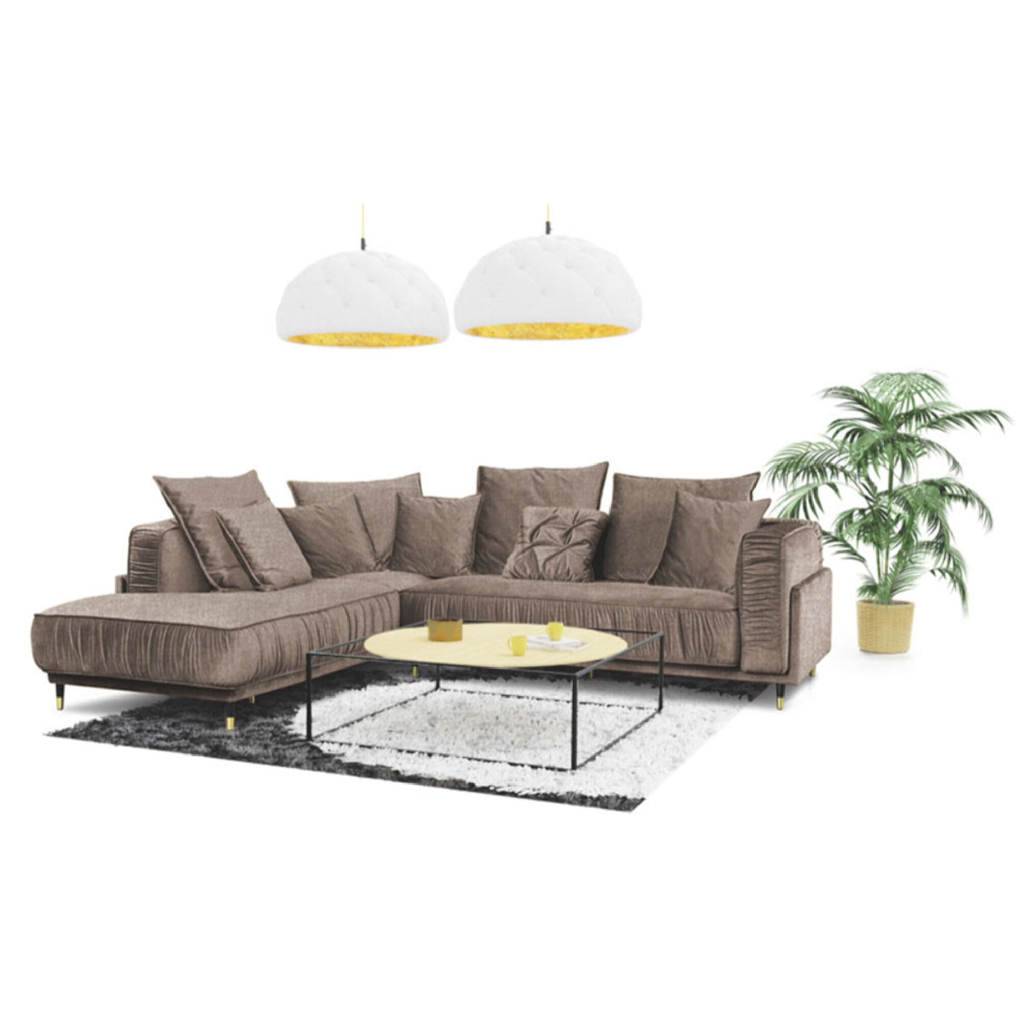 Canapé Tissu Angle gauche Fiorenzo - 4 Places