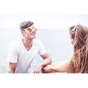 Gafas de sol OCEAN LONG BEACH - Nuevo montura dorado mate / De pc marrón con lente plana revo de oro diamante real
