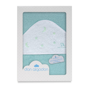 Capa de Baño 1X1  Don Algodon Estrelas Luna Verde