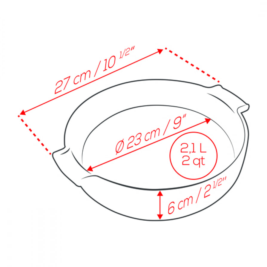 Plat four céramique rond ardoise 27 cm - 10,6' Appolia