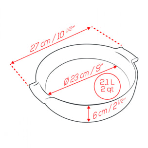 Plat four céramique rond ardoise 27 cm - 10,6' Appolia