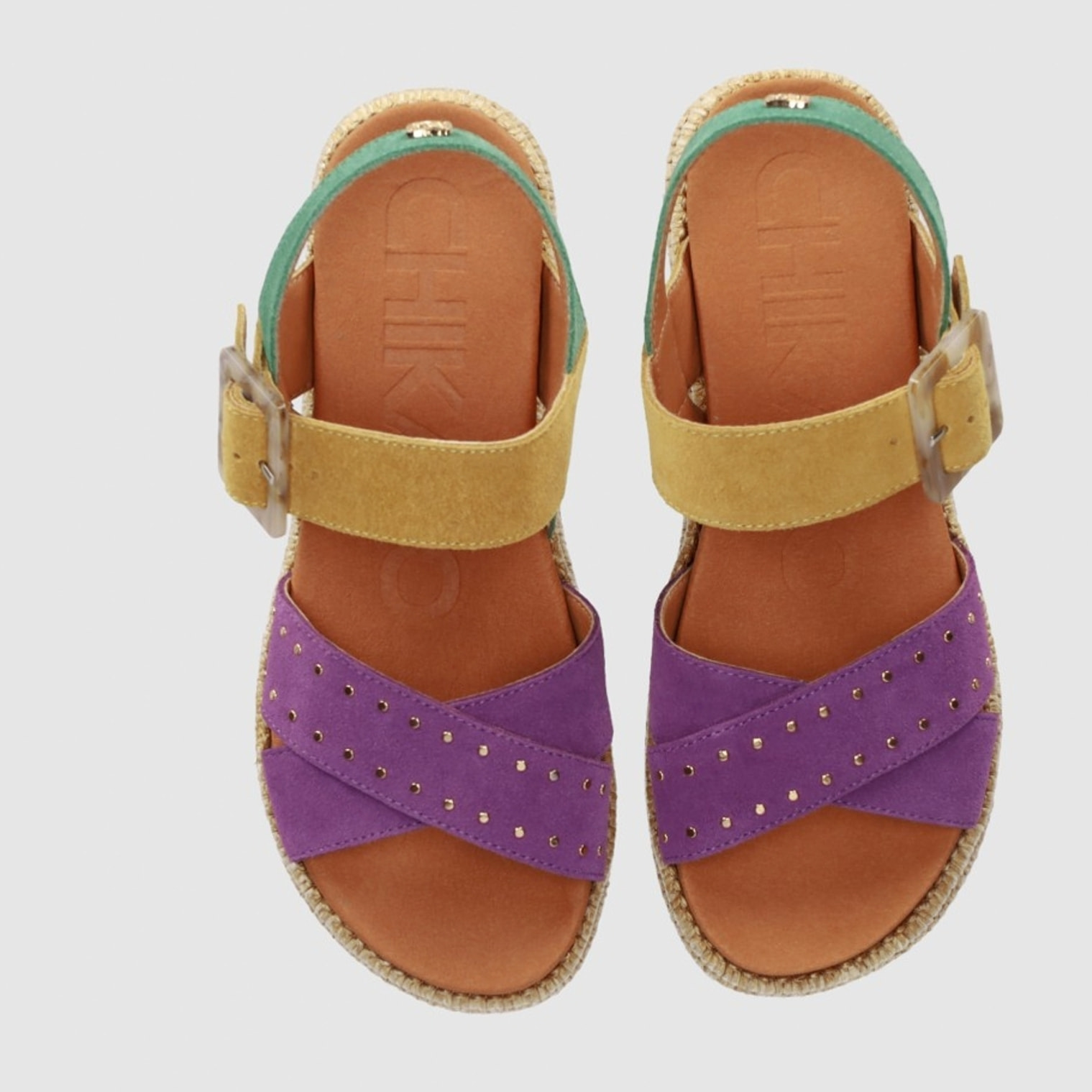 Sandalias de Serraje - Multicolor - Tacón: 5 cm
